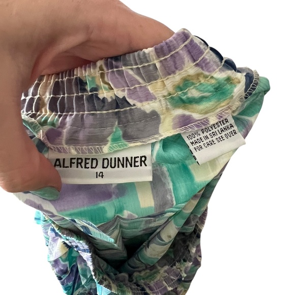 Vintage 80's/90's Floral Abstract Pleated Maxi Skirt Size 14 - Picture 3 of 4